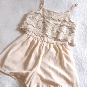 Crochet Lace Romper Ivory 🐚